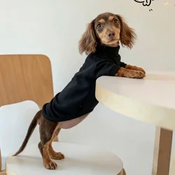 Abrigo polar de cuello alto para perros salchicha mini en invierno