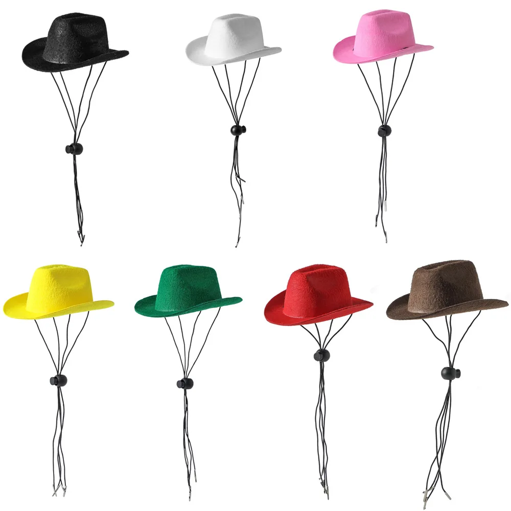 Detalle de material seguro del sombrero vaquero