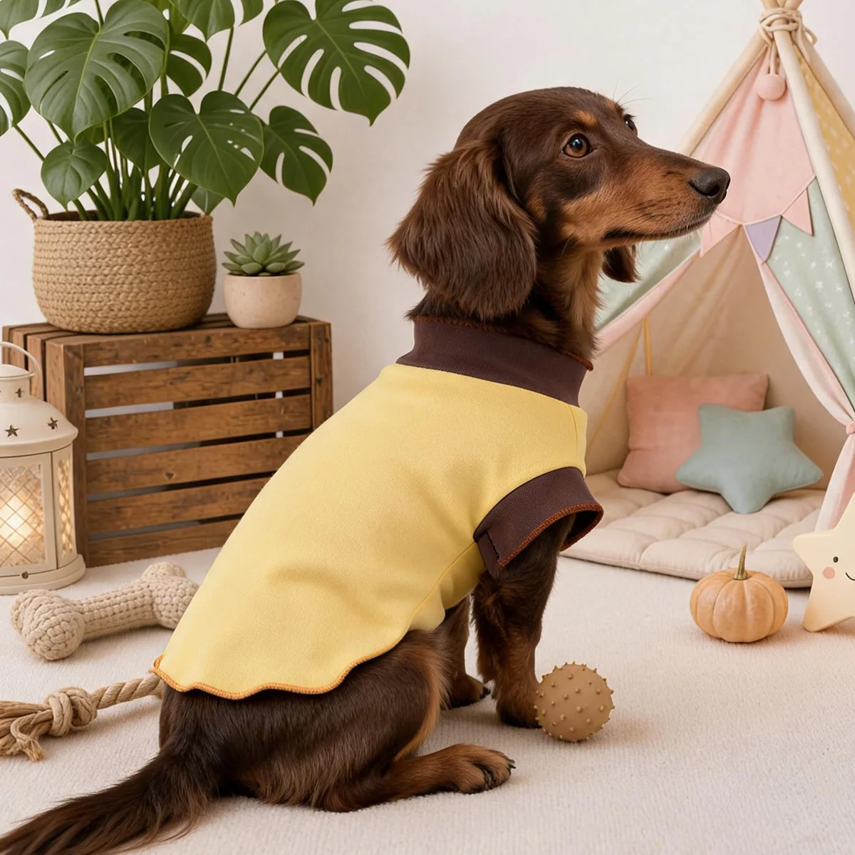 Camiseta elástica otoño invierno perros pequeños cuello parches - imagen 3