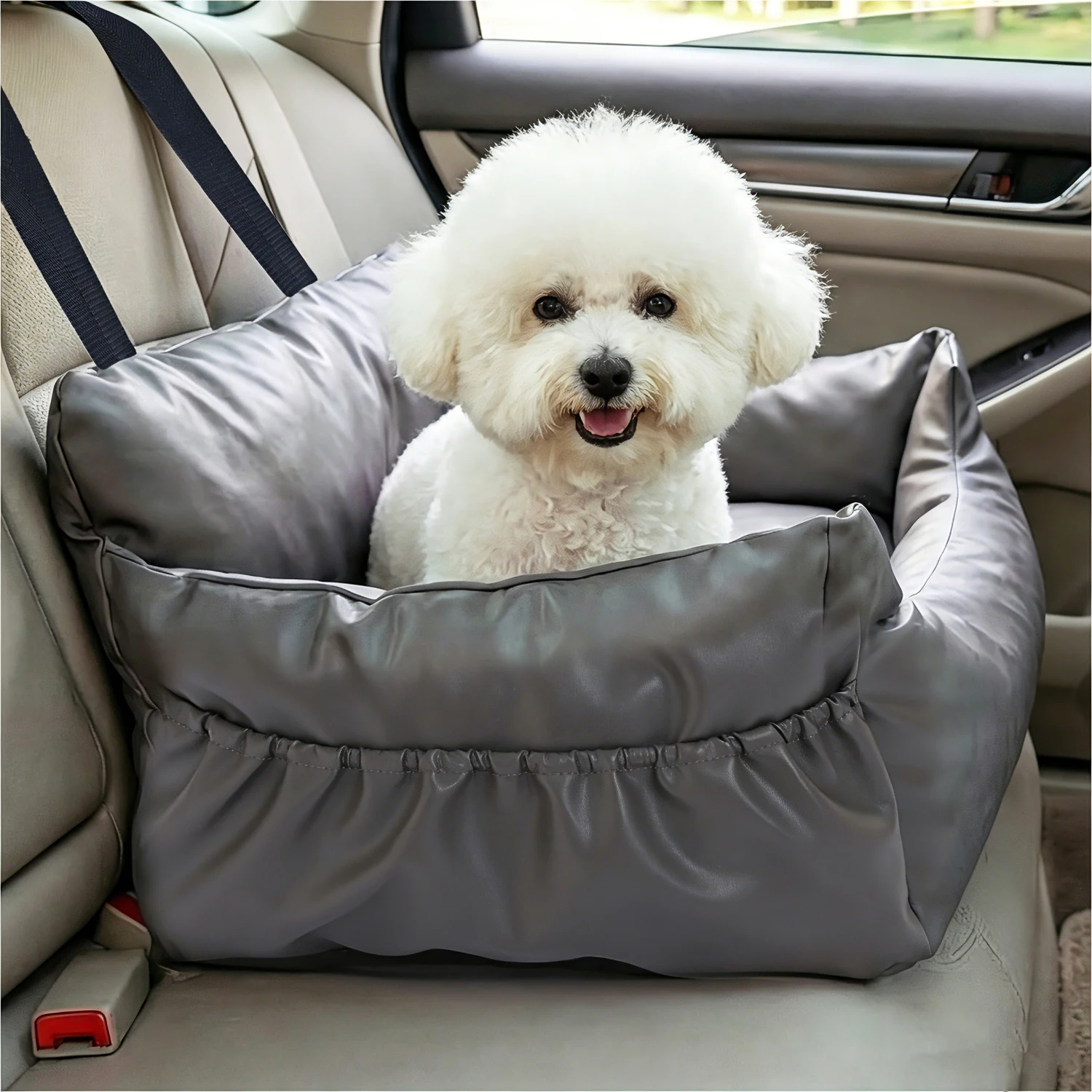 Asiento elevador coche para perros pequeños y medianos, cojín suave - imagen 3