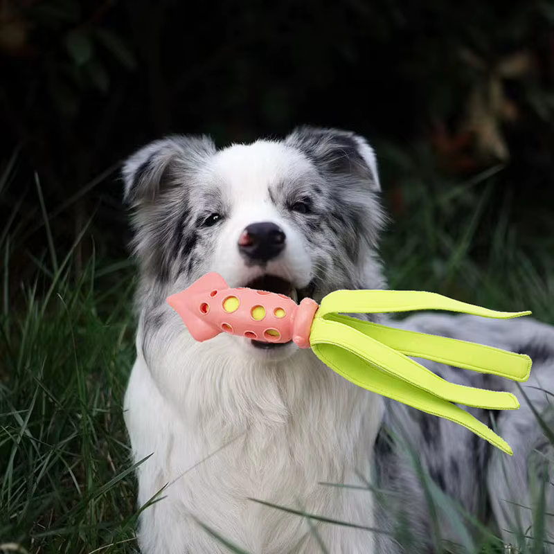 Juguete calamar chirriante para perros resistente a mordiscos - imagen 3