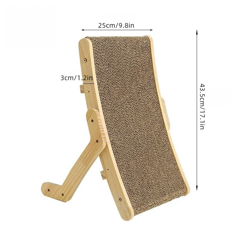 Rascador de madera para gatos en posición vertical
