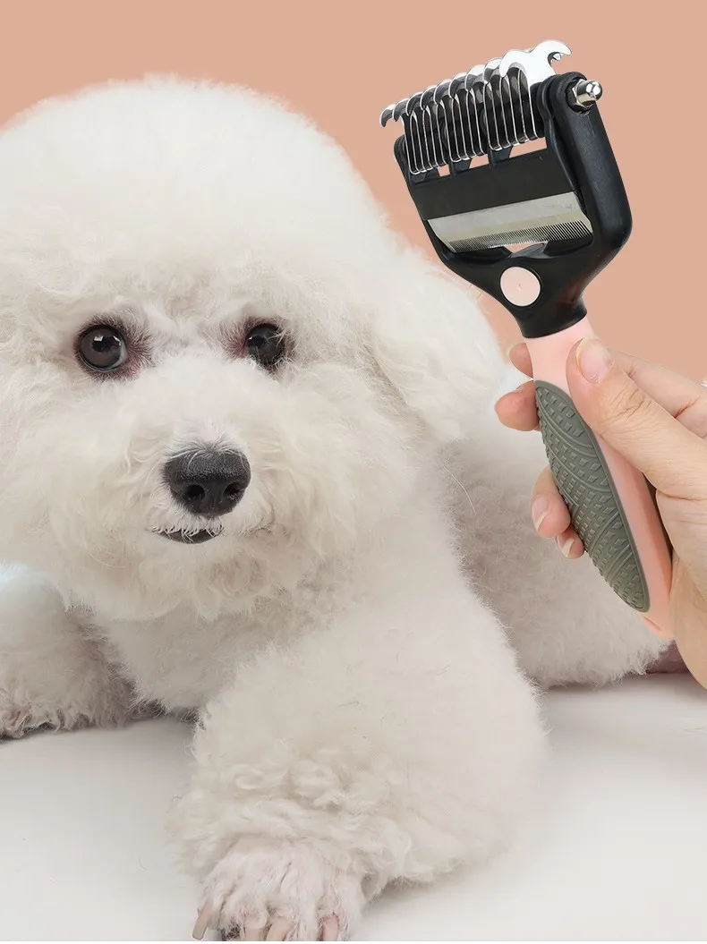 Cepillo doble cara para perros vista frontal