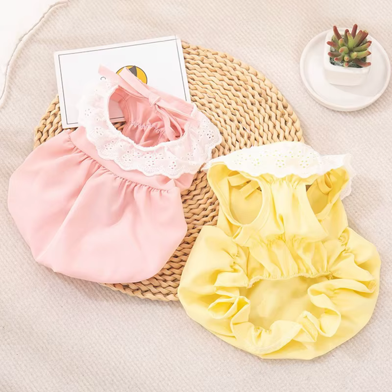Vestido de verano estilo princesa con encaje para gatos y perros - imagen 3