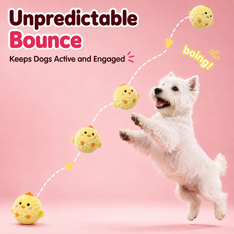 Pelota de peluche chirriante para perros: juguete TPR para masticar - imagen 2