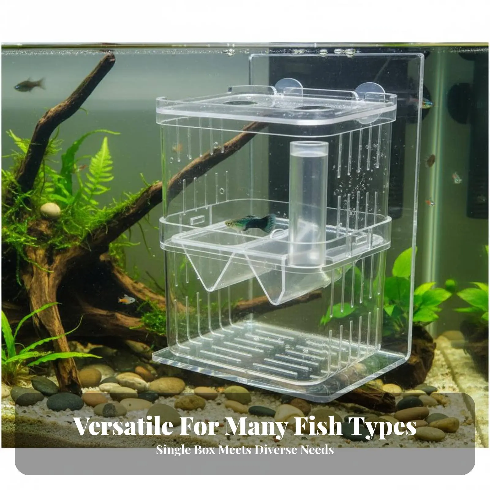 Caja de cría acuática flotante con divisor extraíble, fácil limpieza - imagen 4