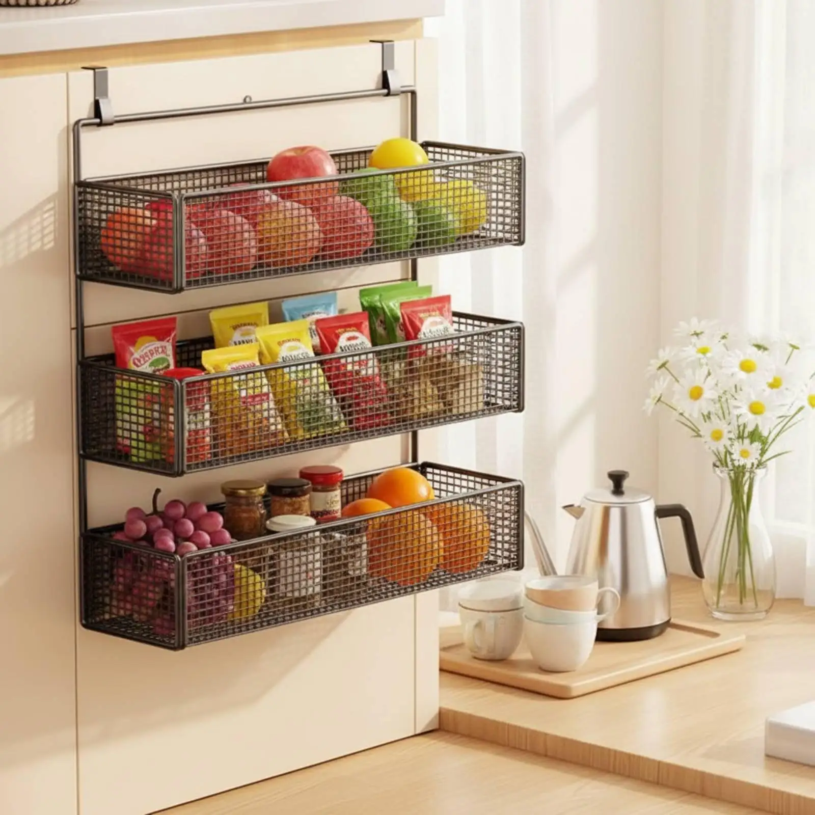 Estante ajustable para gabinete de cocina – Organizador despensa gran capacidad