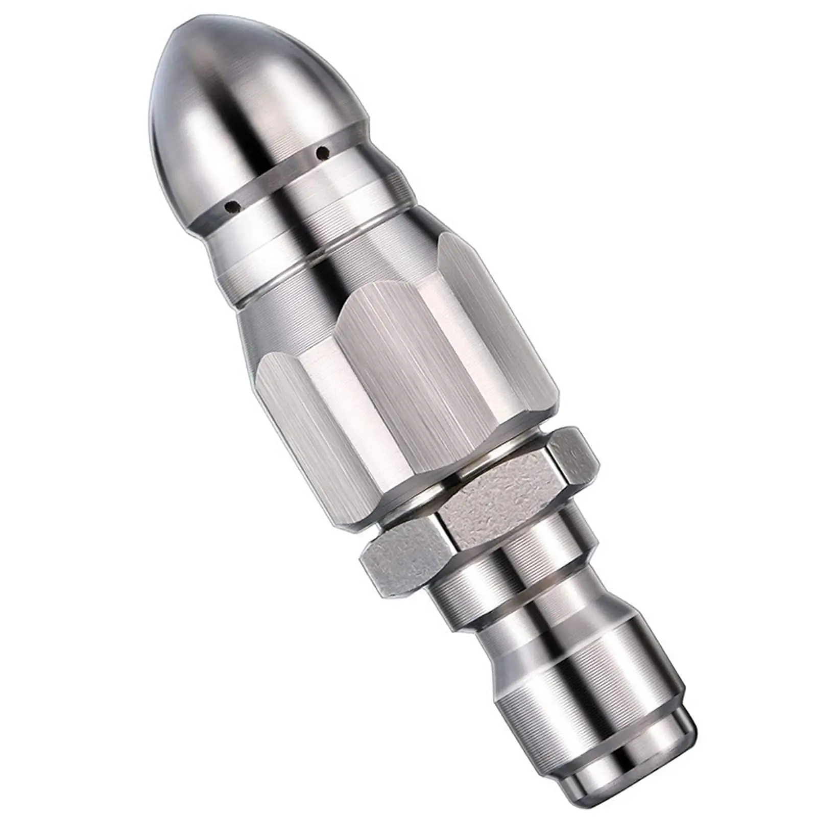 Boquilla lavado a presión acero inoxidable con conexión rápida para coches y desagües - imagen 4