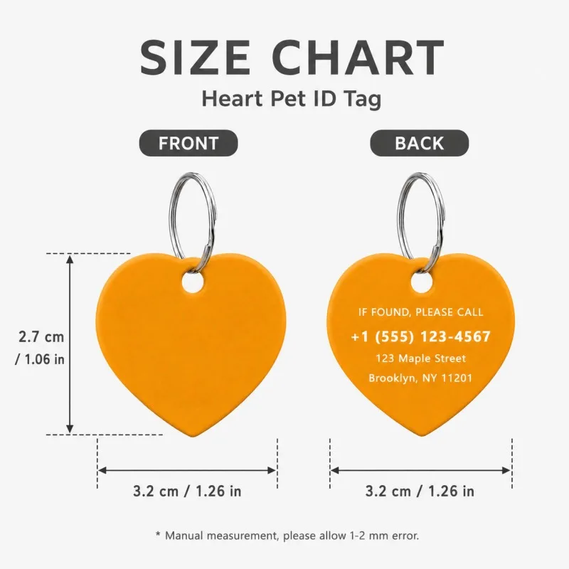 Chapa Identificación Personalizada para Perros y Gatos – Corazón con Nombre - imagen 3