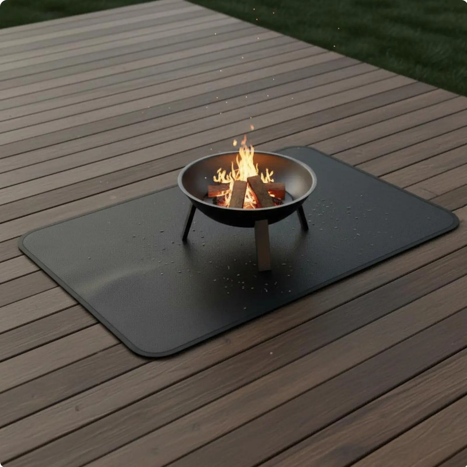 Alfombrilla ignífuga para chimenea y parrilla – Resistente al fuego - imagen 3