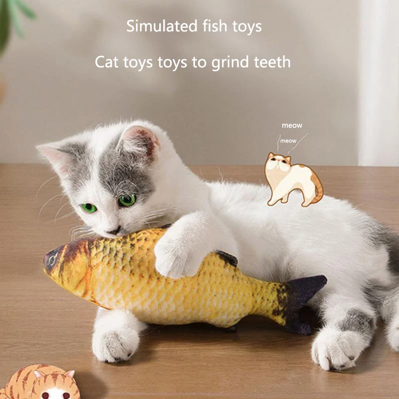Juguete de pescado de lino suave con catnip para gatitos y gatos - imagen 3