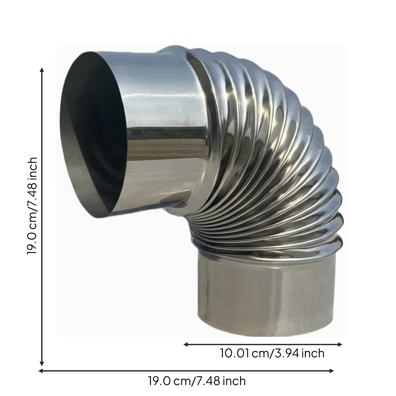 Codo acero inoxidable para tubo chimenea – Pieza para estufa y barbacoa