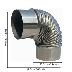 Codo acero inoxidable para tubo chimenea – Pieza para estufa y barbacoa