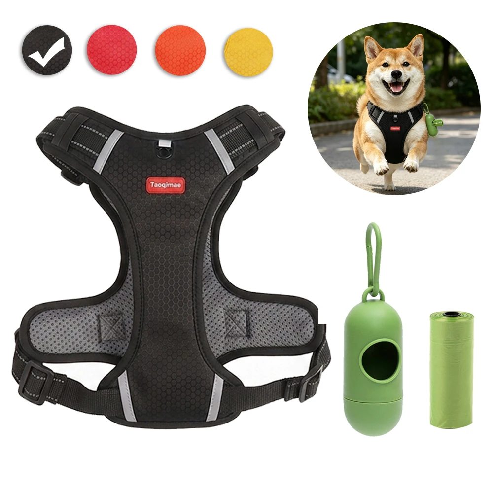 Arnés antitirones para perros con dispensador de bolsas reflectantes - imagen 4