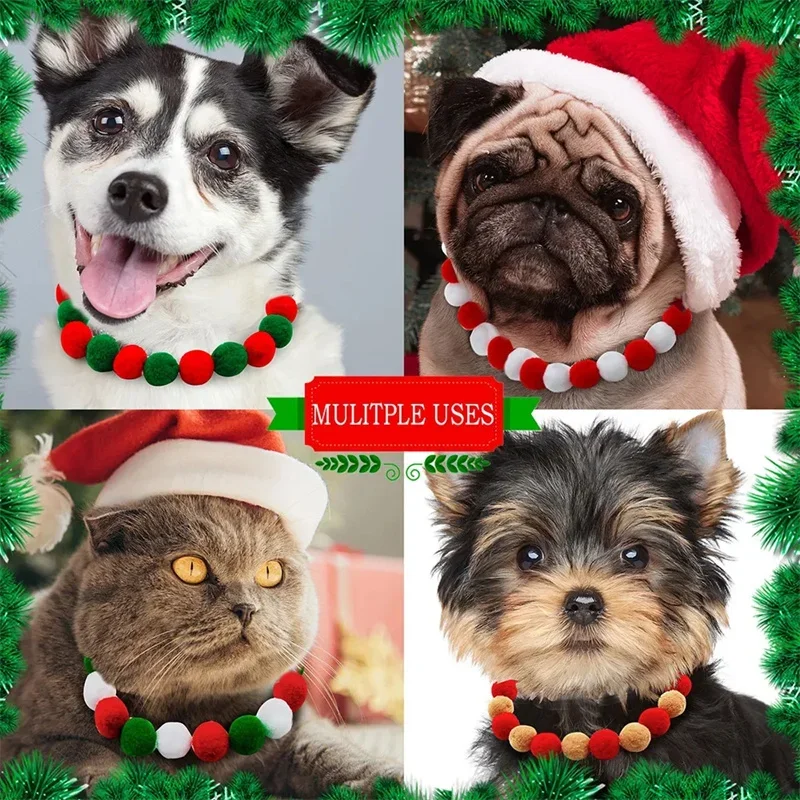 Collar con bola de peluche arcoíris en modelo pequeño