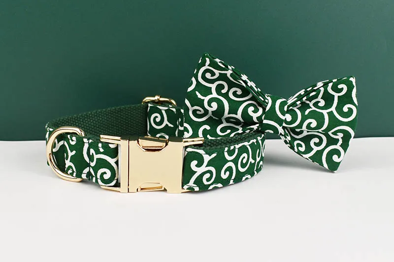 Conjunto completo de arnés, collar y correa verde