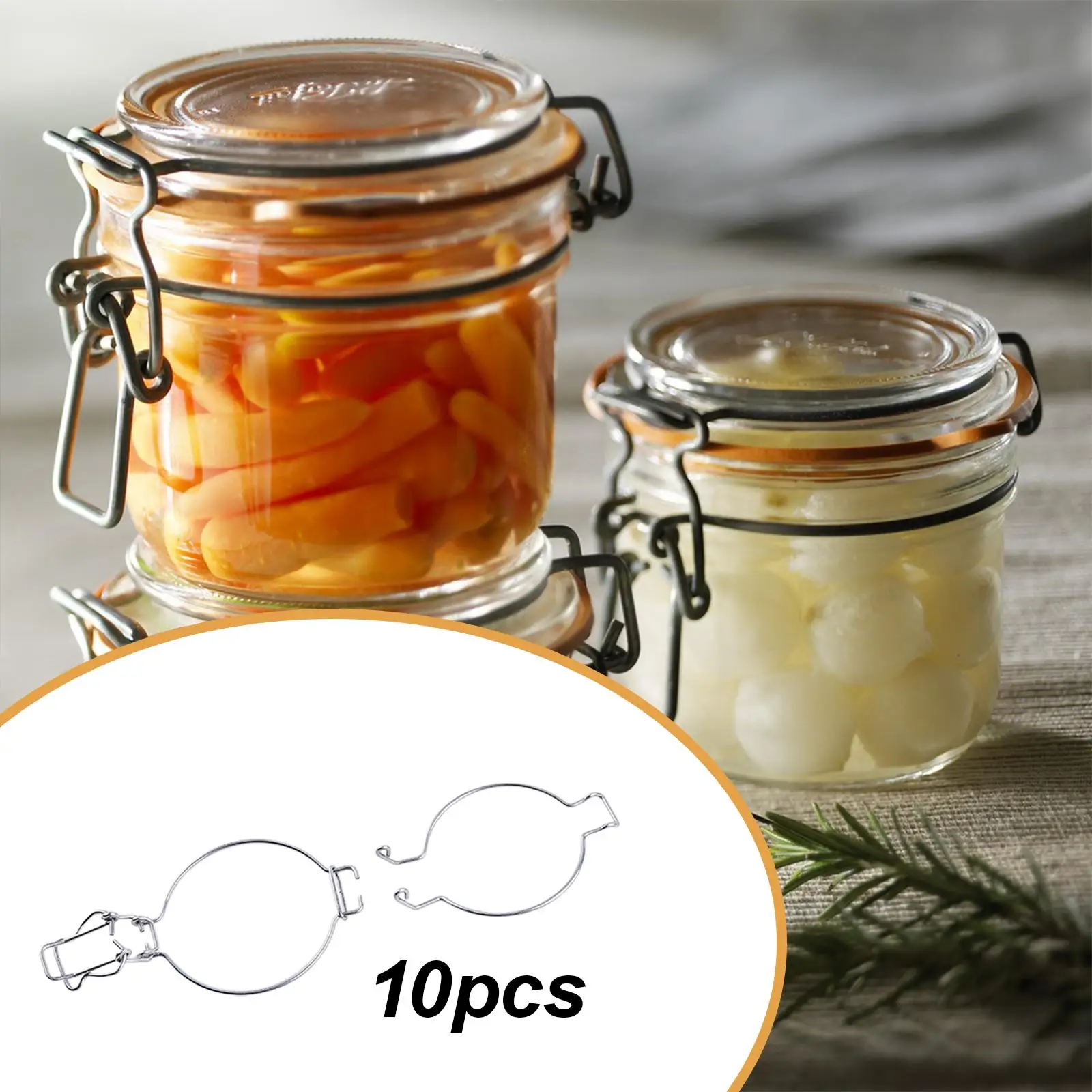 Abrazaderas para tarros de conservas de vidrio, boca ancha inox - imagen 4