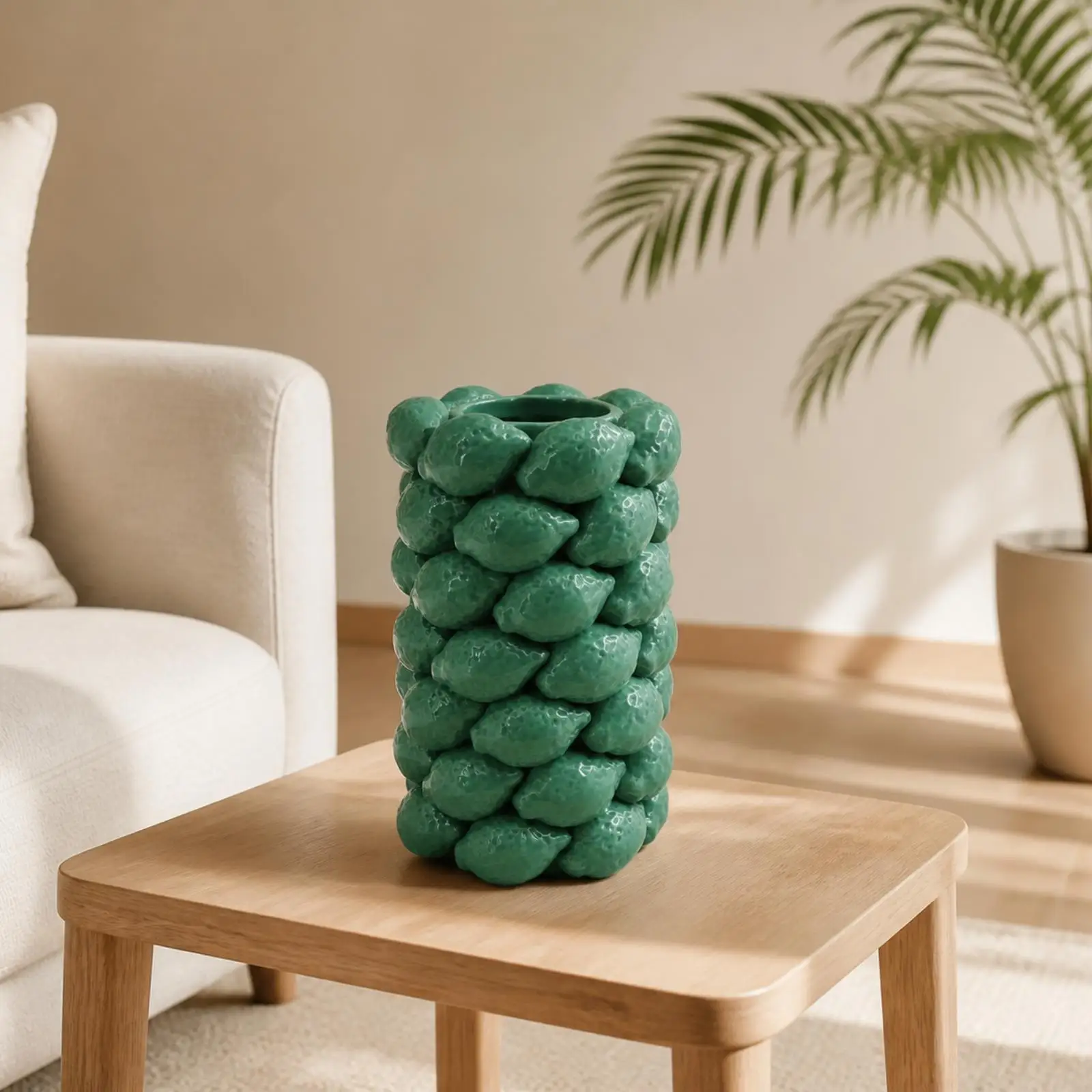 Jarrón Brillante Temática Limones – Porta Flores Decorativo para Casa - imagen 4