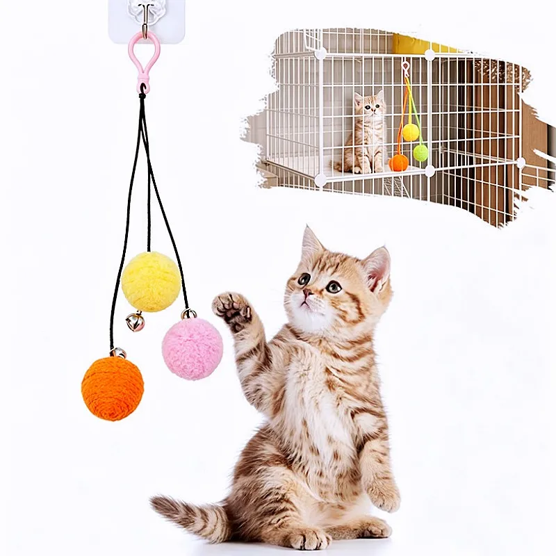 Juguete para gatos pelotas colgantes interactivas con campana - imagen 2