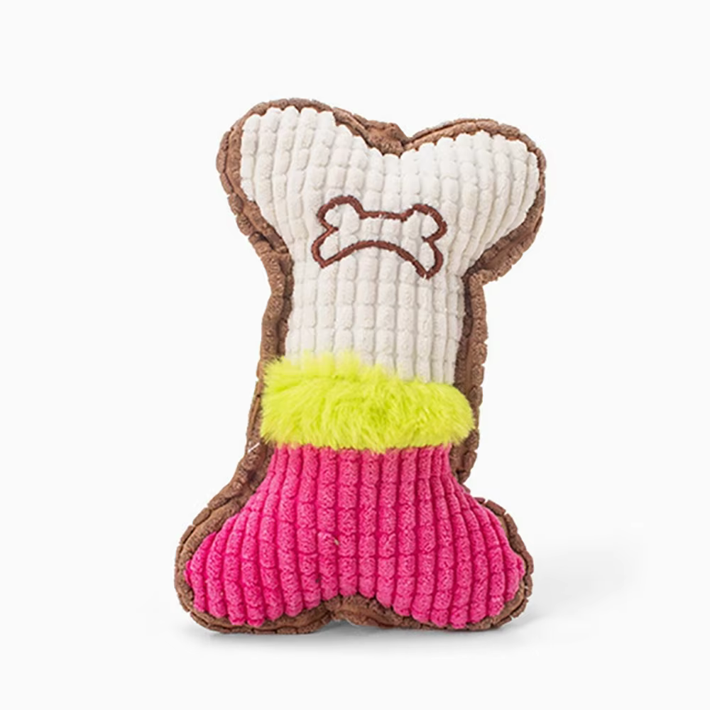 Juguete chirriante para perros cachorros con hueso de patata