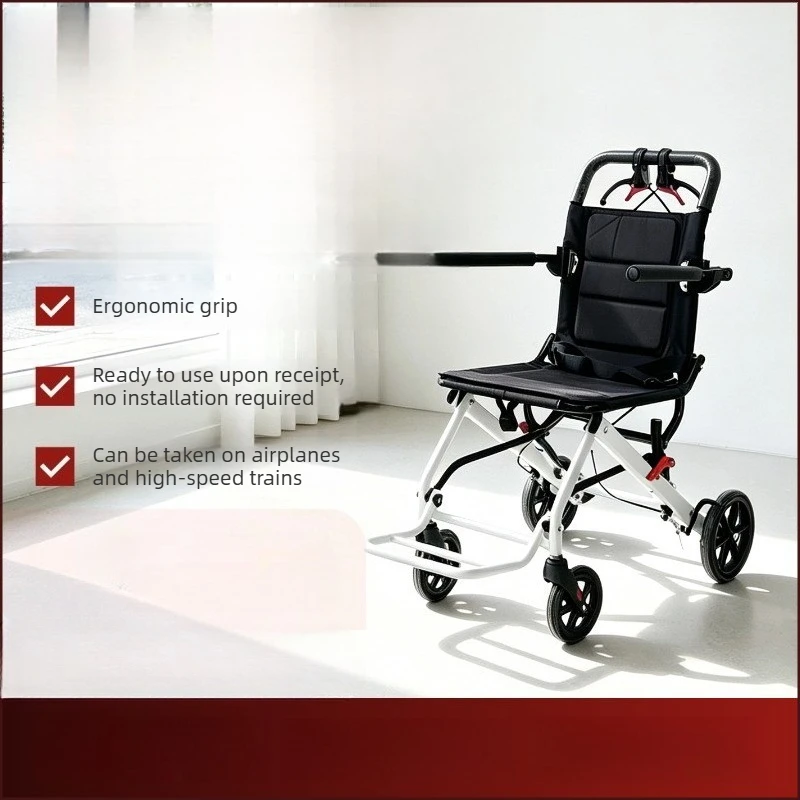 Silla de ruedas manual plegable y compacta para viajar en avión - imagen 2