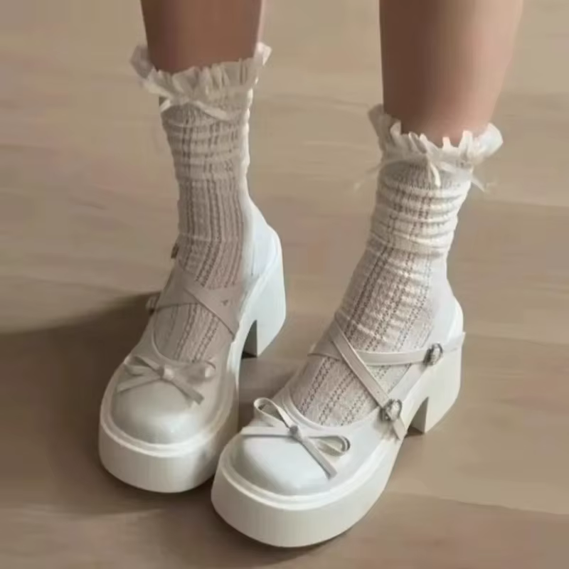 Zapatos Mary Jane tacón grueso para mujer – Lazo y cuero - imagen 5