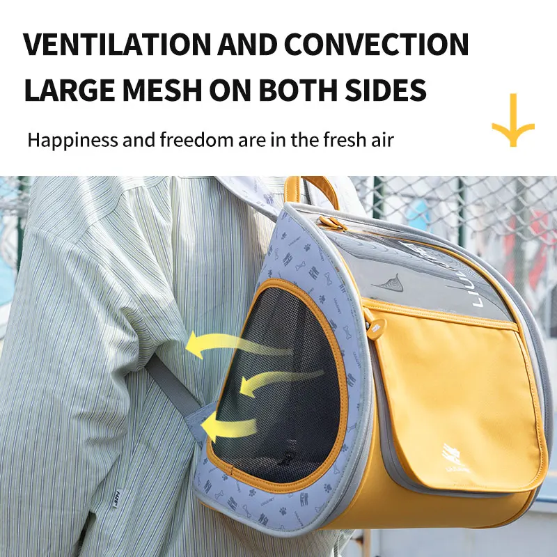 Mochila de transporte elegante para gatos y perros, plegable - imagen 4