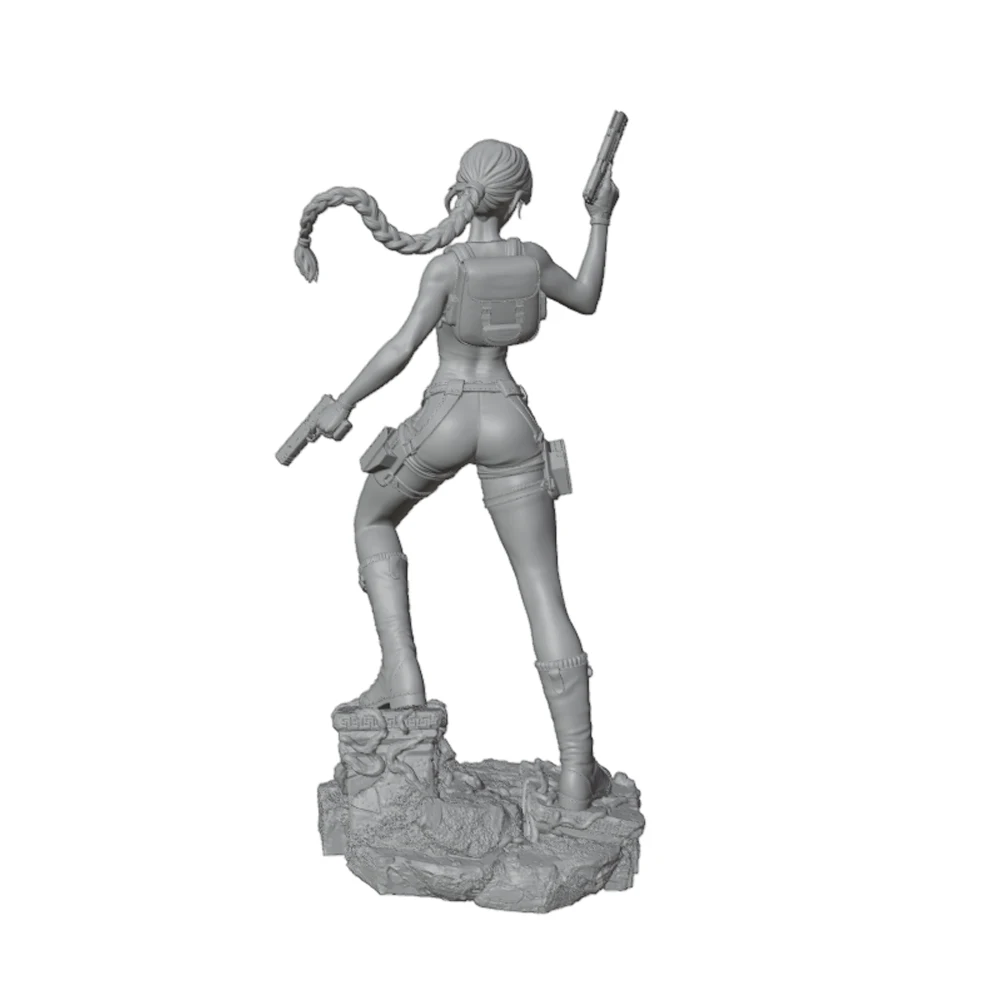 Trasera de la figura mostrando la base y los apoyos