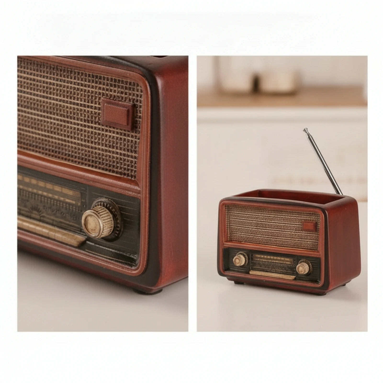 Maceta vintage radio para hierba gatera – Planta natural para gatos - imagen 2