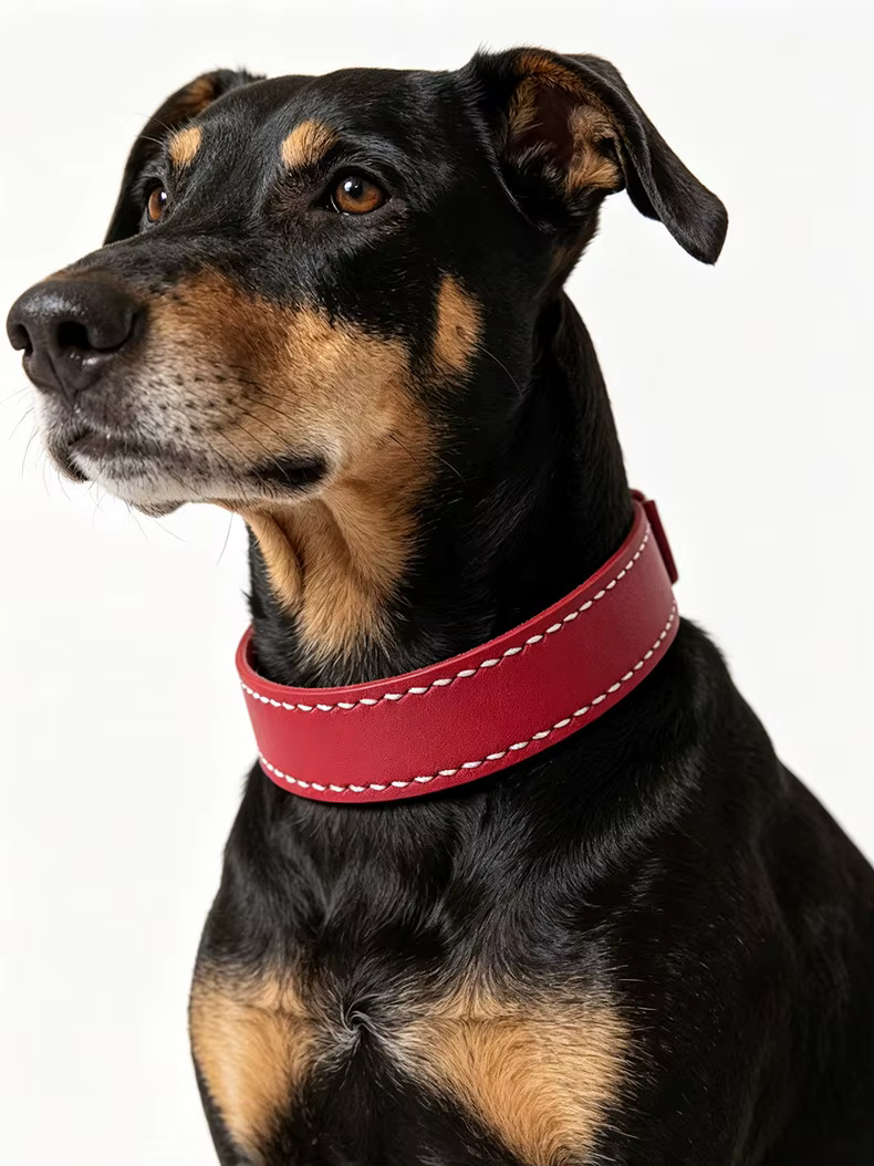 Collar de Perro de Cuero Genuino Antitirones Ajustable - imagen 5