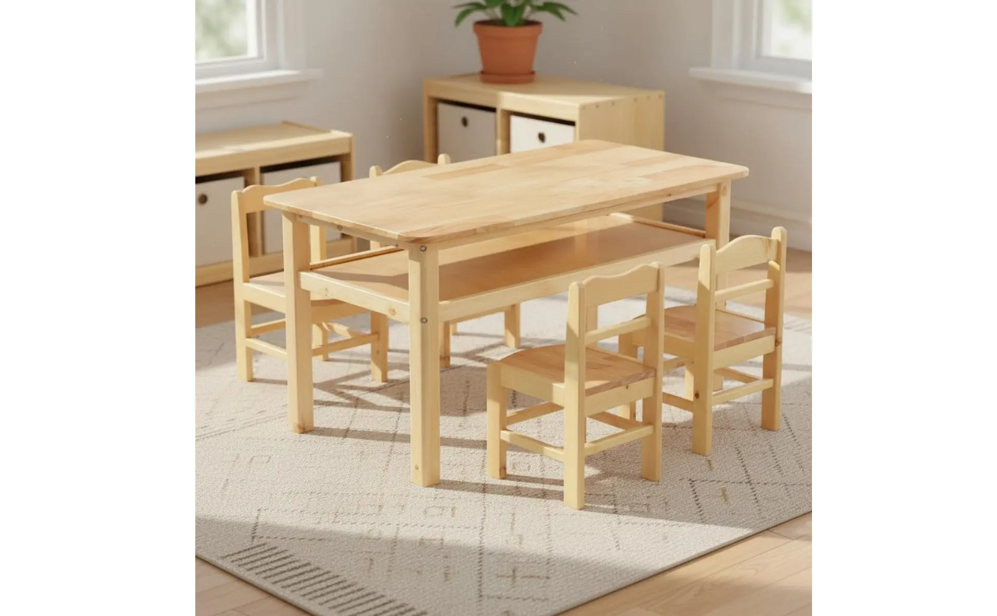 Detalle de mesa y sillas infantil