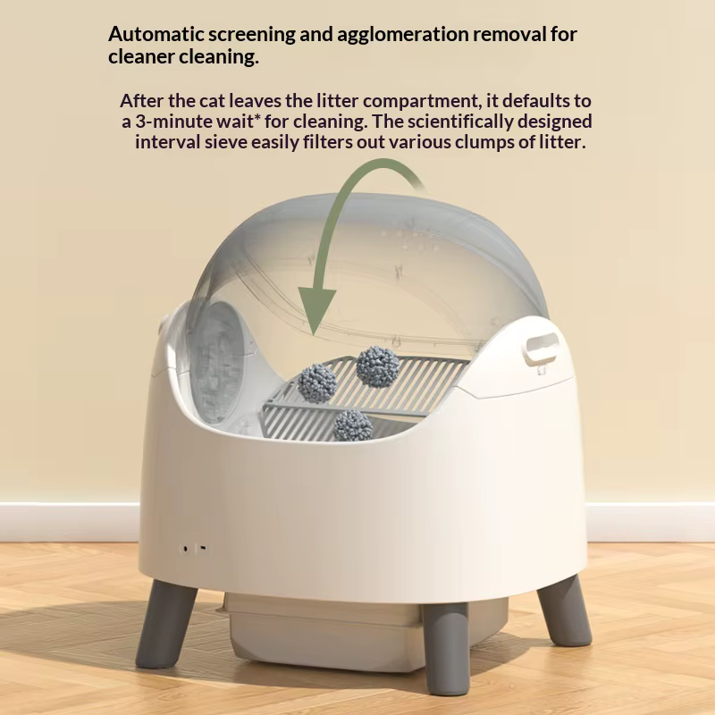 Arenero automático para gatos con tapa abierta anti-salpicaduras - imagen 5