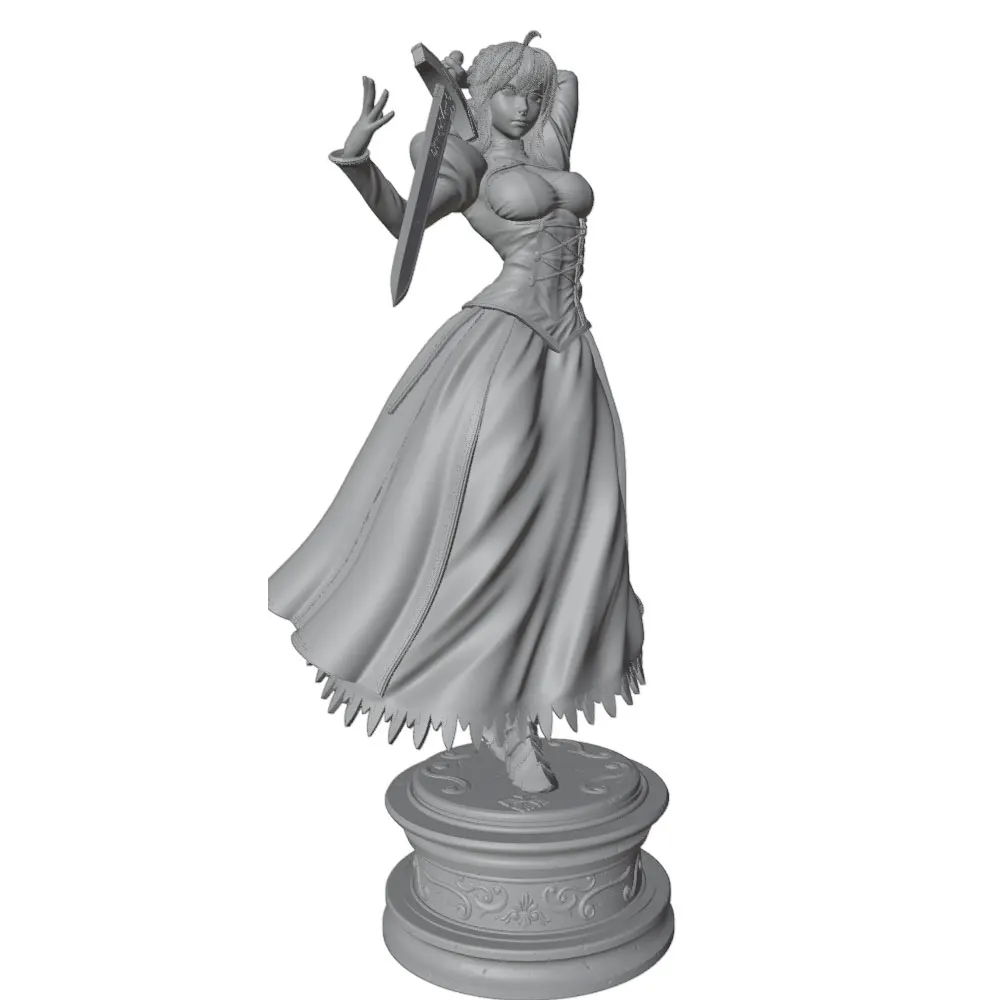 Estatua personaje anime miniatura GK gris impresa en 3D, DIY sin pintar