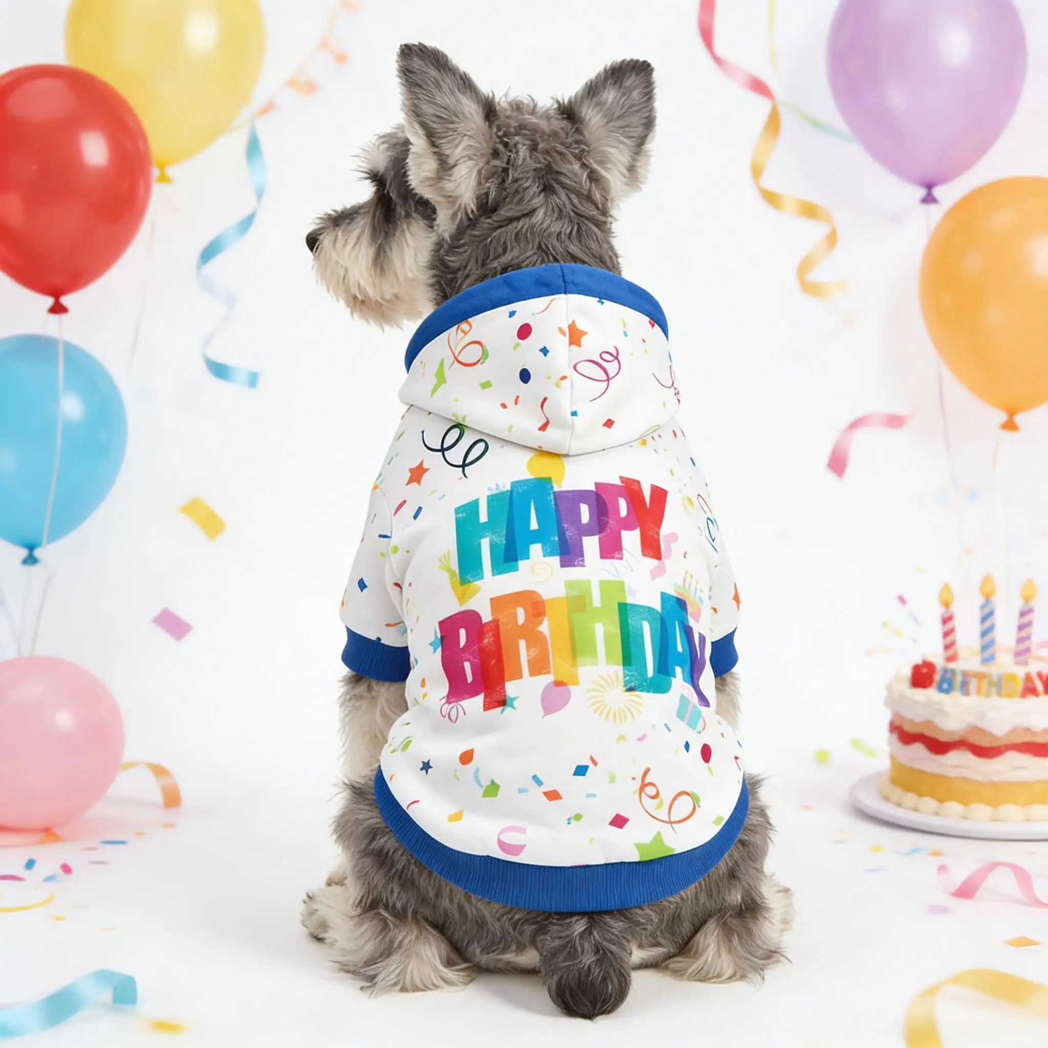 Sudadera con capucha Feliz Cumpleaños para perros y gatos pequeños - imagen 3