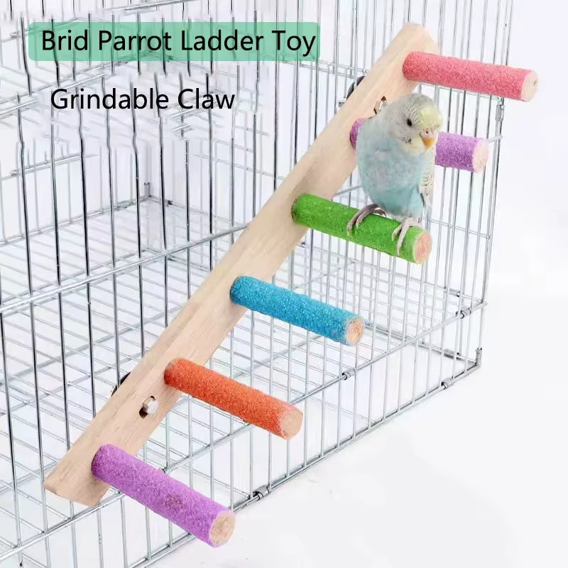 Escalera multijuguete para loros y aves pequeñas – Columpio y peldaños interactivos - imagen 4