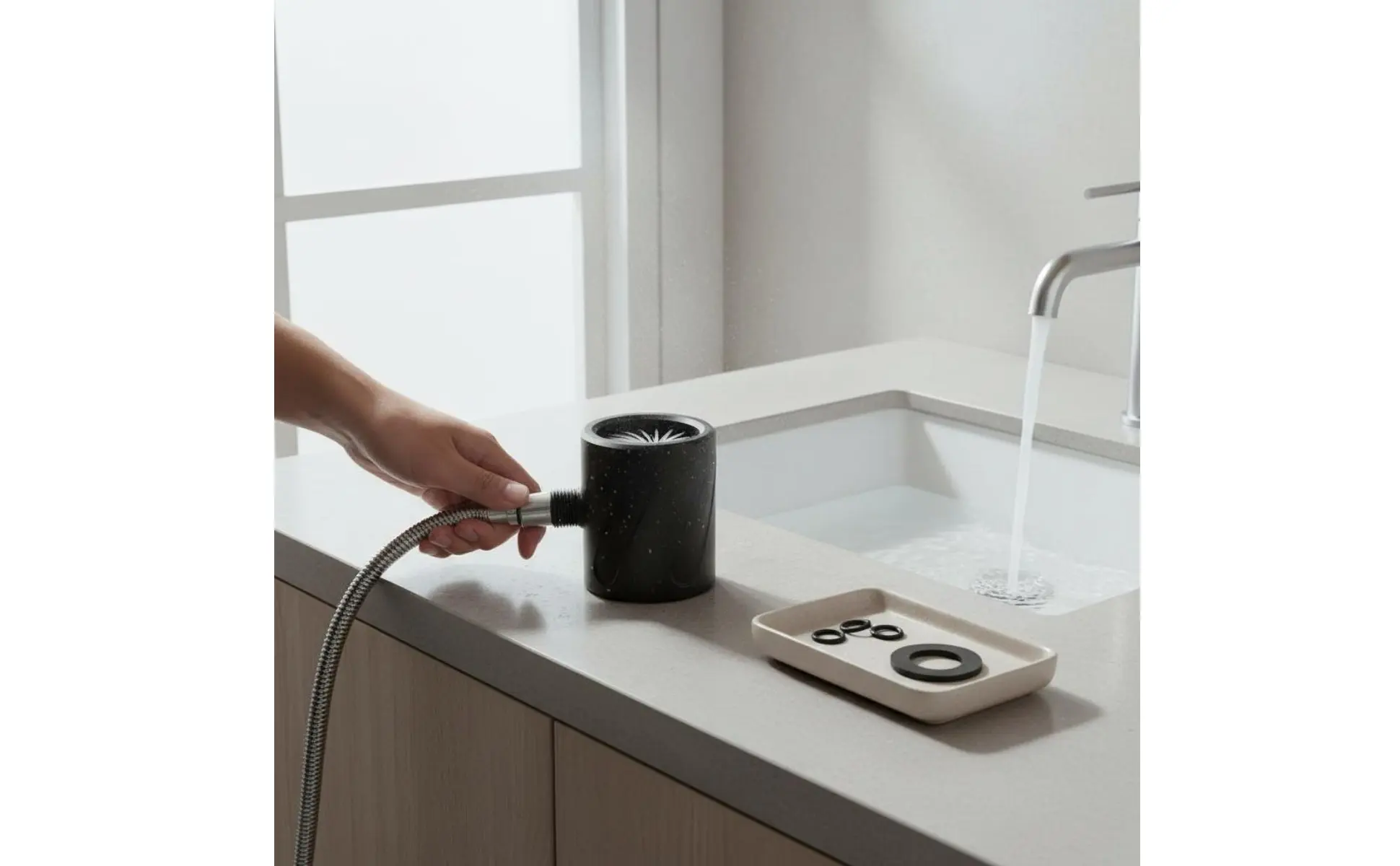Cabezal de ducha portátil mejorado en baño moderno