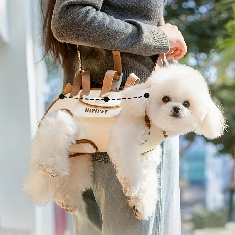 Mascota usando la mochila