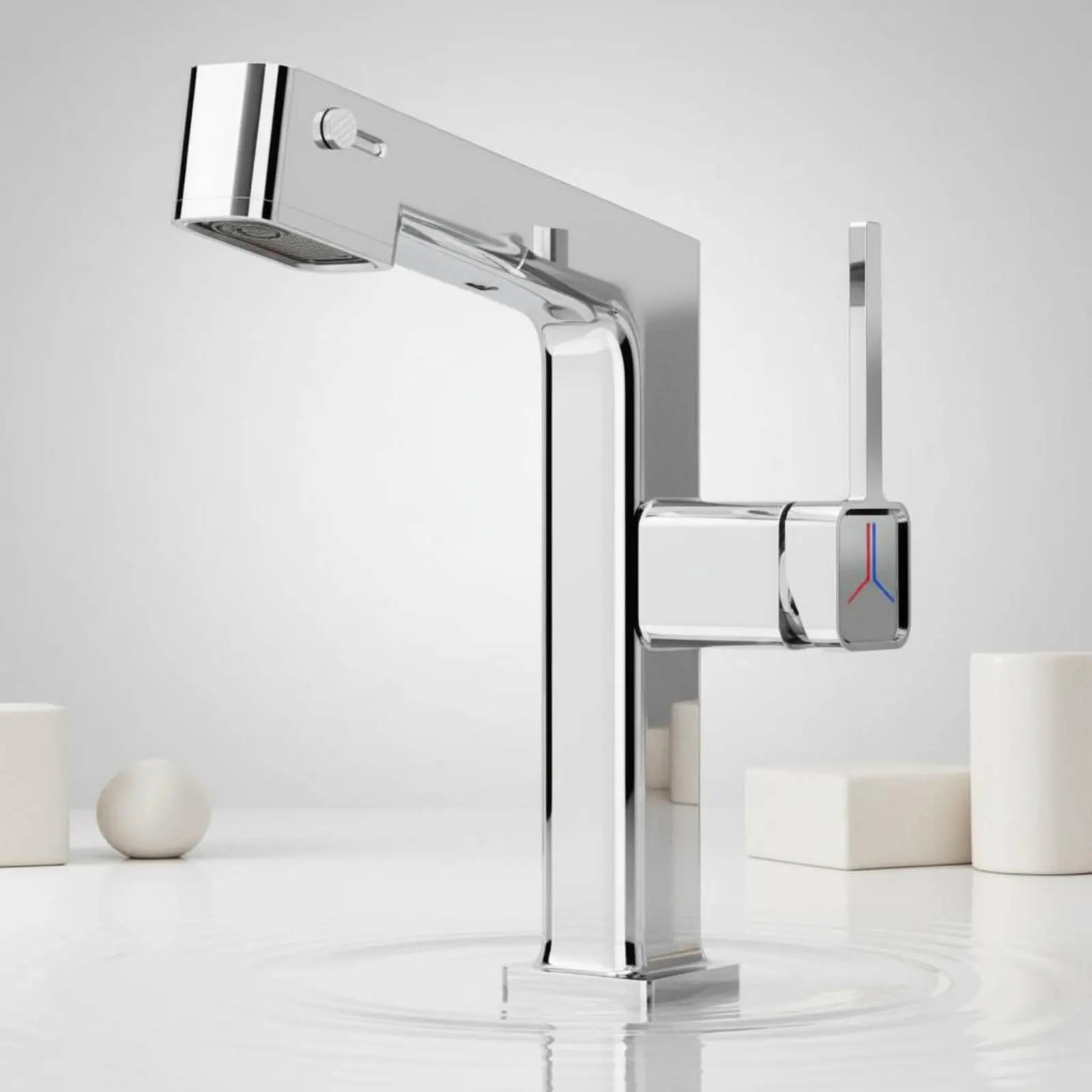 Grifo de lavabo extensible con enjuague ascendente y mezclador - imagen 4