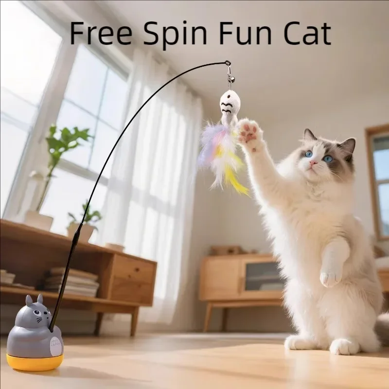 Varita automática para gatos con cable flexible de acero, juguete - imagen 4