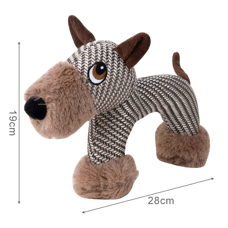 Juguete de peluche con sonido y textura de yute