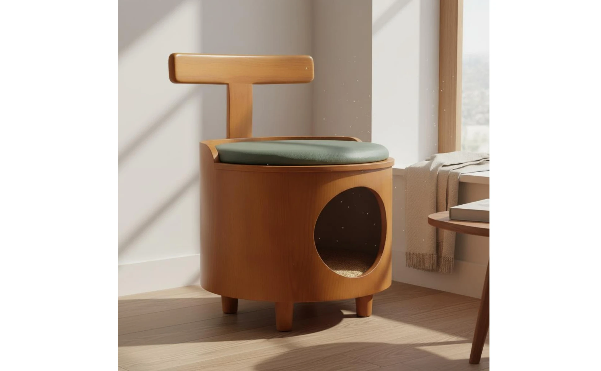 Interior acolchado y diseño cerrado para descanso cómodo