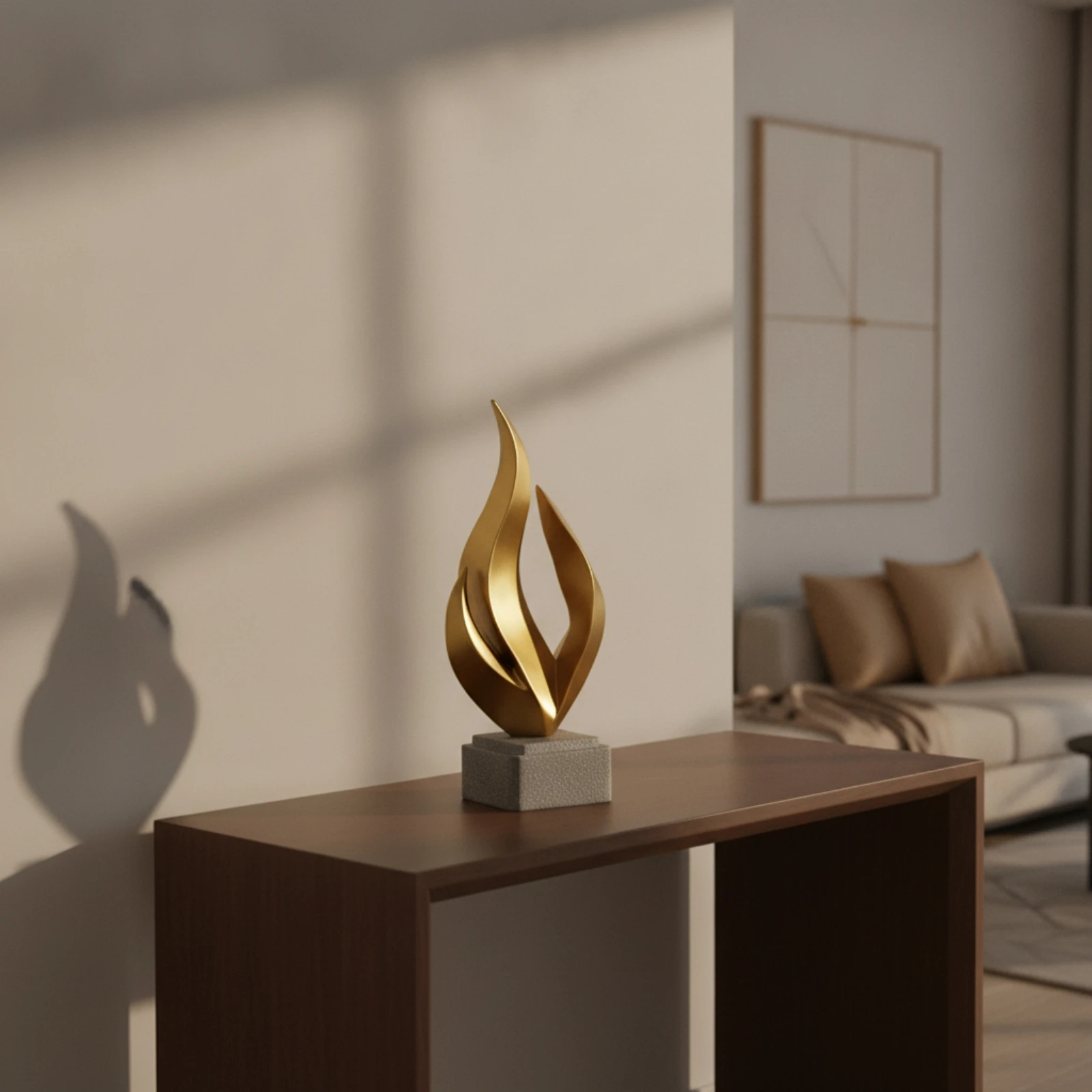Escultura llama texturizada elegante para mesa salón - imagen 4