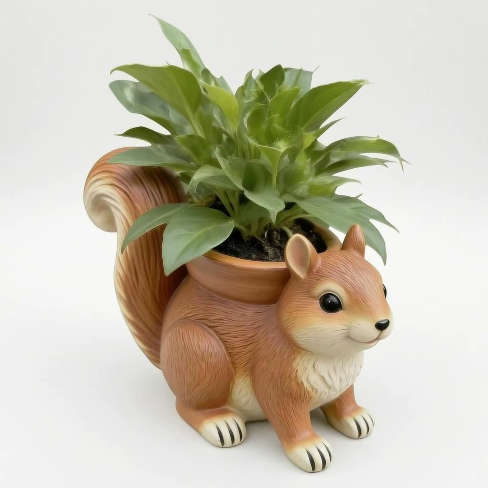 Maceta decorativa ardilla de resina para jardín e interior - imagen 4