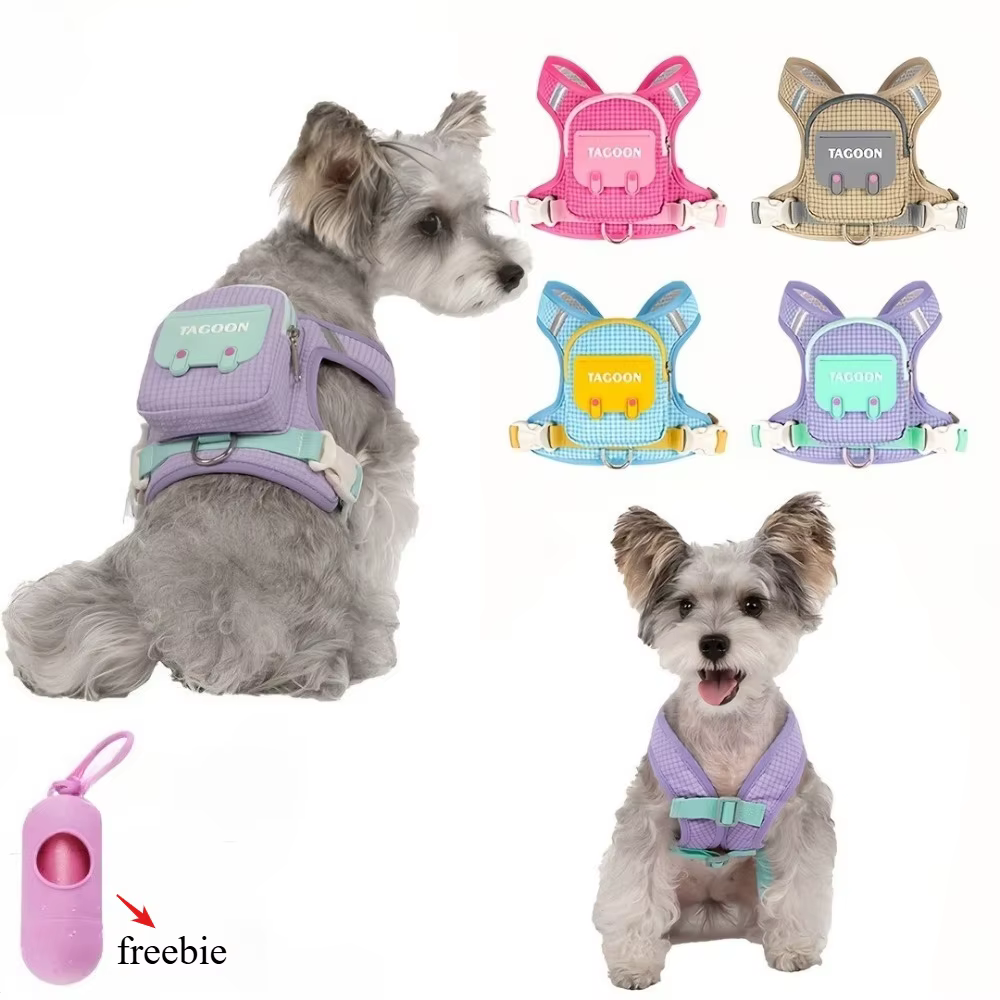 Mochila arnés antipullido chaleco ajustable reflectante para perros - imagen 4