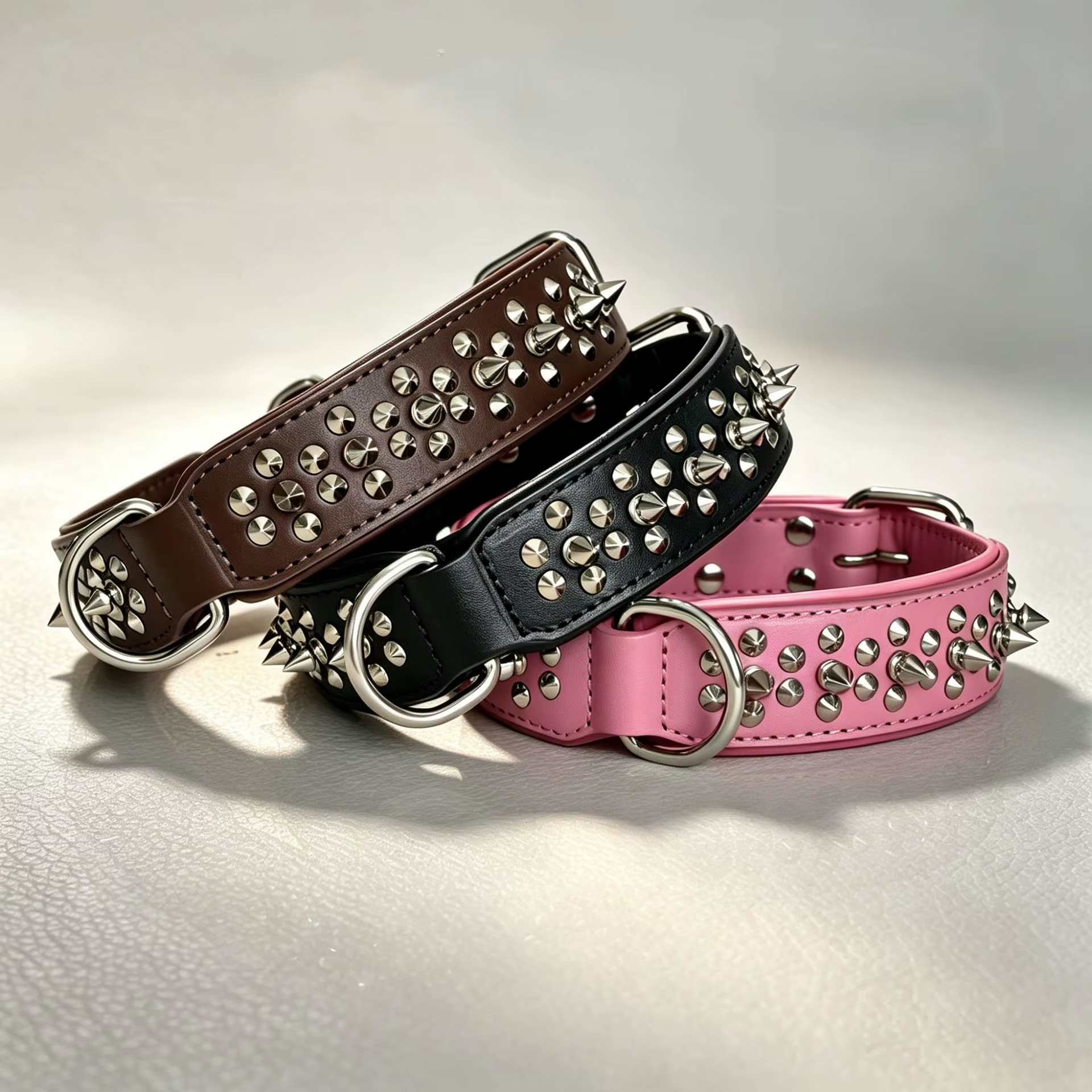 Collar de cuero anti-mordida para Pitbull y Bulldog - imagen 3