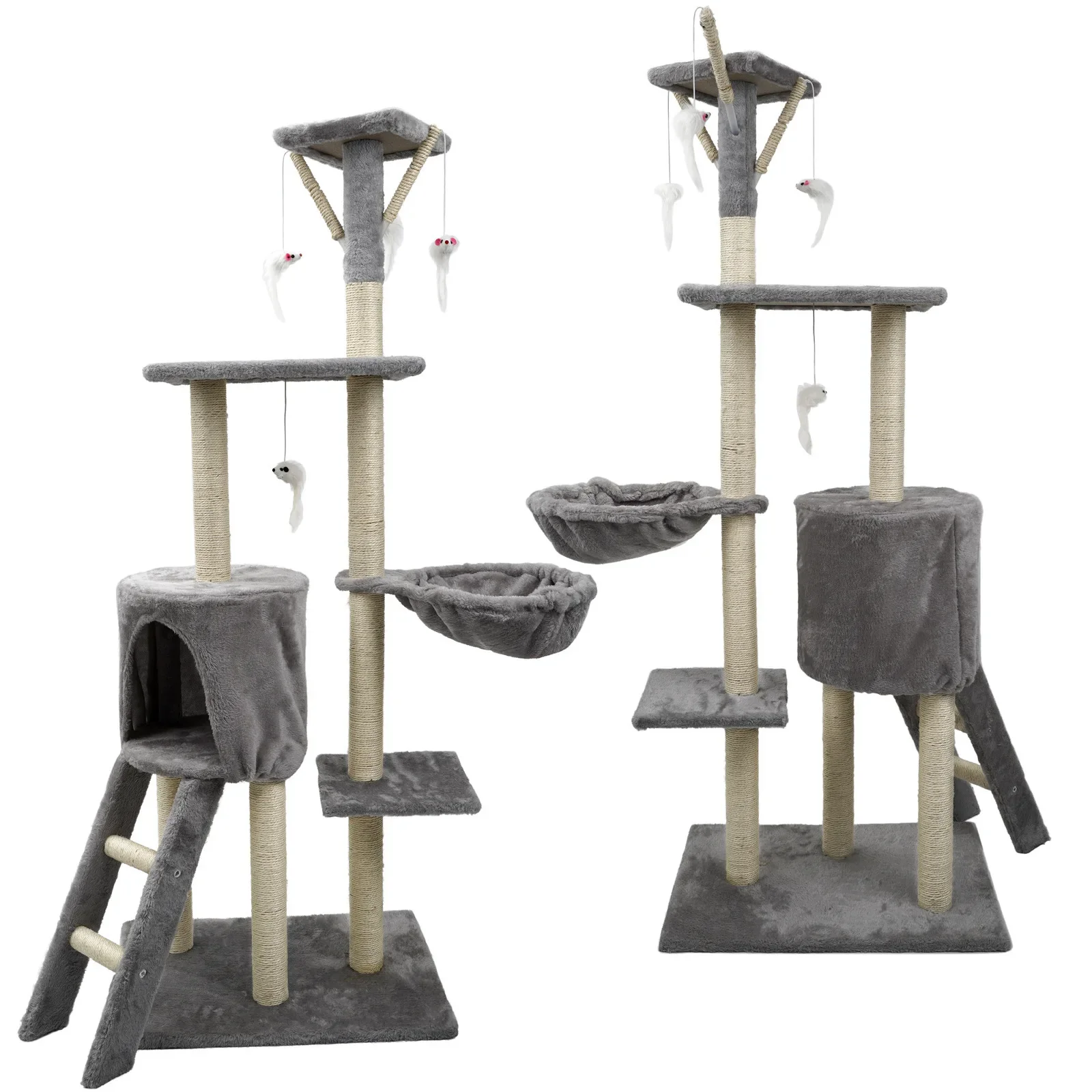 Árbol rascador para gatos con nido cerrado y superficie de descanso superior