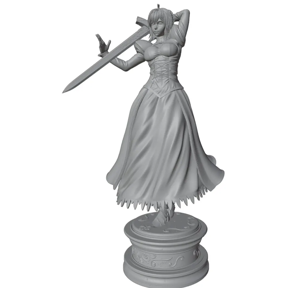 Estatua personaje anime miniatura GK gris impresa en 3D, DIY sin pintar - imagen 5