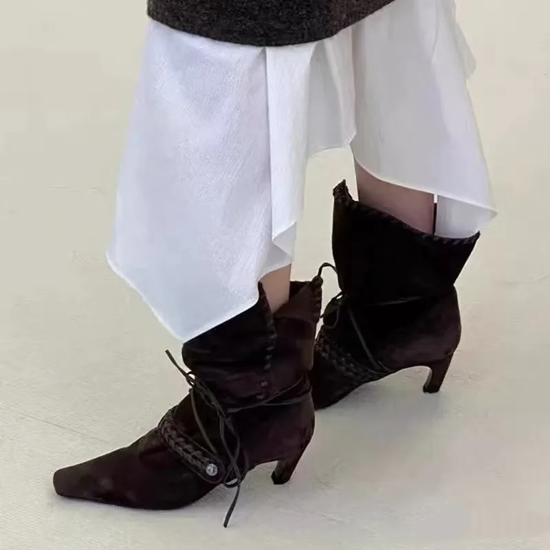 Botas invierno perro mini gamuza sintética con cordones - imagen 2