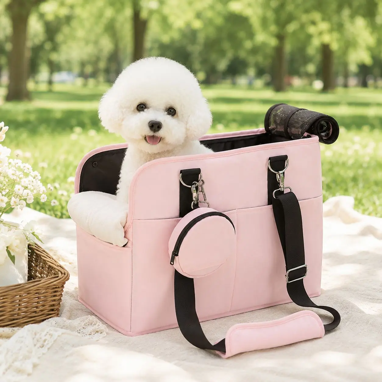 Bolsa transporte grande para gatos y perros medianos – Transpirable - imagen 2