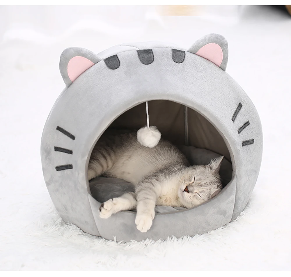 Casa cálida para mascotas con diseño de orejas